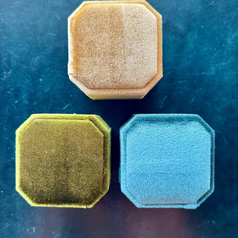 Velveteen Ring Box - LOT of 3